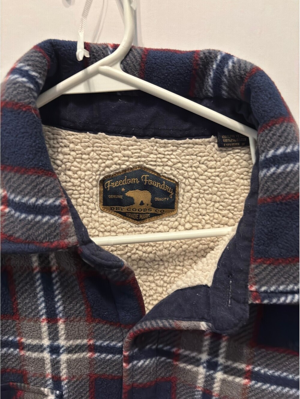 Legendary Whitetails Fleece Lined Plaid Flannel Shirt Jacket Blue Red Mens L - Picture 3 of 9